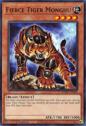 Fierce Tiger Monghu (PHHY-EN024) - Photon Hypernova 1st Edition Photon Hypernova Yugioh Single  Squirtle Squad Card Shop.