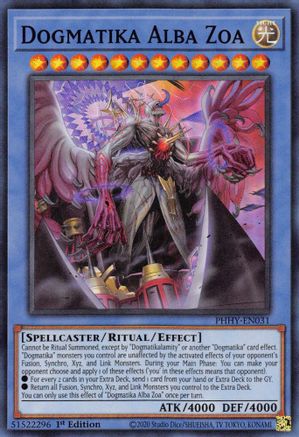 Dogmatika Alba Zoa (PHHY-EN031) - Photon Hypernova 1st Edition Photon Hypernova Yugioh Single  Squirtle Squad Card Shop.