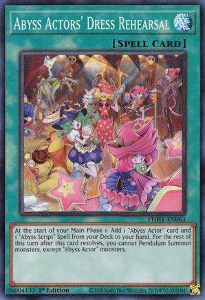 Abyss Actors' Dress Rehearsal (PHHY-EN063) - Photon Hypernova 1st Edition Photon Hypernova Yugioh Single  Squirtle Squad Card Shop.
