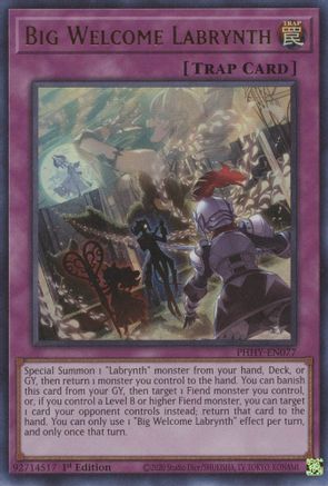 Big Welcome Labrynth (PHHY-EN077) - Photon Hypernova 1st Edition Photon Hypernova Yugioh Single  Squirtle Squad Card Shop.