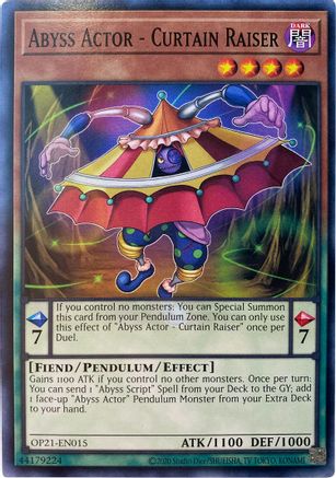 Abyss Actor - Curtain Raiser (OP21-EN015) - OTS Tournament Pack 21 Unlimited OTS Tournament Pack 21 Yugioh Single  Squirtle Squad Card Shop.