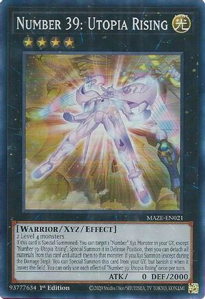 Number 39: Utopia Rising (MAZE-EN021) - Maze of Memories 1st Edition Maze of Memories Yugioh Single  Squirtle Squad Card Shop.