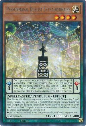 Performapal Duelist Extraordinaire (MAZE-EN024) - Maze of Memories 1st Edition Maze of Memories Yugioh Single  Squirtle Squad Card Shop.