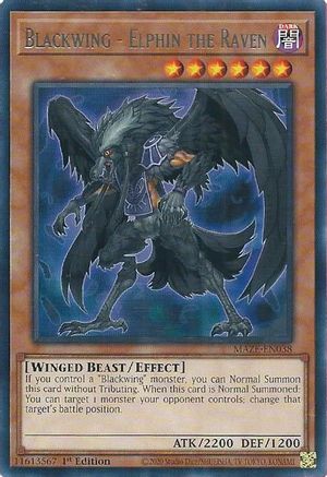 Blackwing - Elphin the Raven (MAZE-EN038) - Maze of Memories 1st Edition Maze of Memories Yugioh Single  Squirtle Squad Card Shop.
