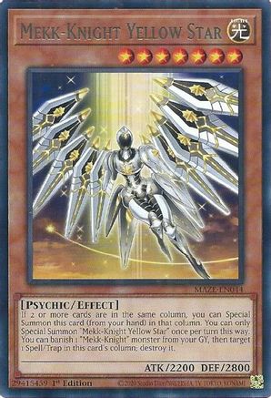 Mekk-Knight Yellow Star (MAZE-EN044) - Maze of Memories 1st Edition Maze of Memories Yugioh Single  Squirtle Squad Card Shop.