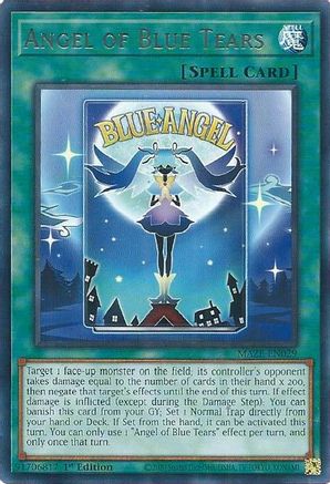 Angel of Blue Tears (MAZE-EN029) - Maze of Memories 1st Edition Maze of Memories Yugioh Single  Squirtle Squad Card Shop.