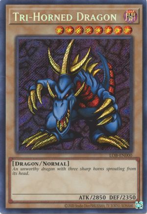 Tri-Horned Dragon (LOB-EN000) (LOB-EN000) - Legend of Blue Eyes White Dragon (25th Anniversary Edition) Unlimited Legend of Blue Eyes White Dragon (25th Anniversary Edition) Yugioh Single  Squirtle Squad Card Shop.