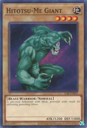 Hitotsu-Me Giant (LOB-EN002) - Legend of Blue Eyes White Dragon (25th Anniversary Edition) Unlimited Legend of Blue Eyes White Dragon (25th Anniversary Edition) Yugioh Single  Squirtle Squad Card Shop.