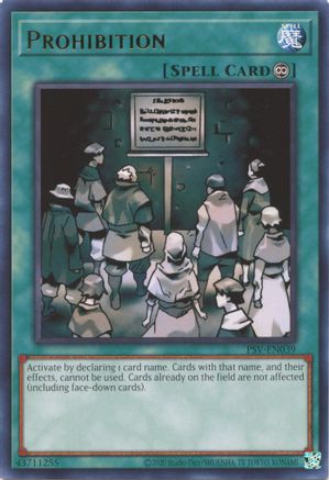 Prohibition (PSV-EN039) - Pharaoh's Servant (25th Anniversary Edition) Unlimited Pharaoh's Servant (25th Anniversary Edition) Yugioh Single  Squirtle Squad Card Shop.