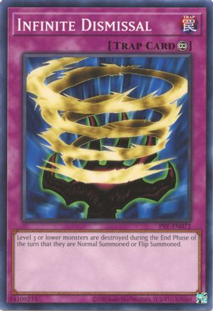 Infinite Dismissal (PSV-EN072) - Pharaoh's Servant (25th Anniversary Edition) Unlimited Pharaoh's Servant (25th Anniversary Edition) Yugioh Single  Squirtle Squad Card Shop.