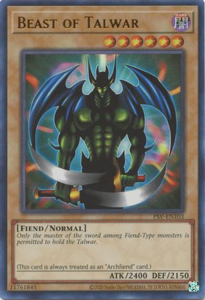 Beast of Talwar (PSV-EN103) - Pharaoh's Servant (25th Anniversary Edition) Unlimited Pharaoh's Servant (25th Anniversary Edition) Yugioh Single  Squirtle Squad Card Shop.