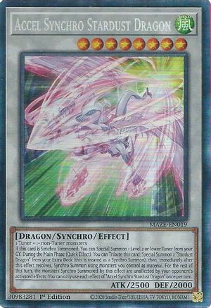 Accel Synchro Stardust Dragon (CR) (MAZE-EN019) - Maze of Memories 1st Edition Maze of Memories Yugioh Single  Squirtle Squad Card Shop.