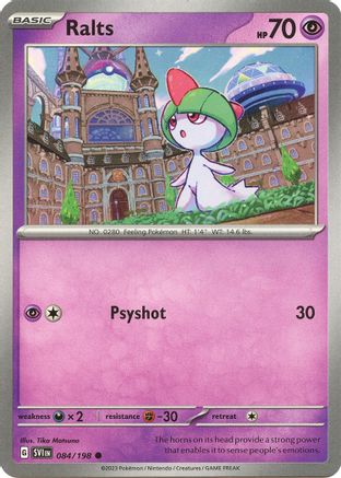 Ralts 084/198  - Reverse Holofoil SV01 Scarlet & Violet Base Set - Common SV01: Scarlet & Violet Base Set Pokemon Single  Squirtle Squad Card Shop.
