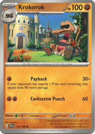 Krokorok 116  - Reverse Holofoil SV01 Scarlet & Violet Base Set - Common SV01: Scarlet & Violet Base Set Pokemon Single  Squirtle Squad Card Shop.