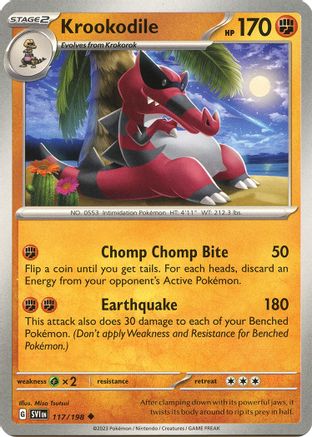 Krookodile 117  SV01 Scarlet & Violet Base Set - Uncommon SV01: Scarlet & Violet Base Set Pokemon Single  Squirtle Squad Card Shop.