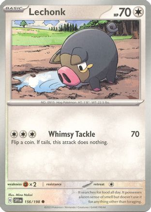 Lechonk 156/198  - Reverse Holofoil SV01 Scarlet & Violet Base Set - Common SV01: Scarlet & Violet Base Set Pokemon Single  Squirtle Squad Card Shop.