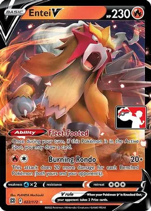 Entei V 022/172  - Holofoil Prize Pack Series Cards - Ultra Rare Prize Pack Series Cards Pokemon Single  Squirtle Squad Card Shop.
