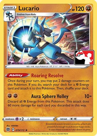Lucario - 079/172/172  Prize Pack Series Cards - Rare Prize Pack Series Cards Pokemon Single  Squirtle Squad Card Shop.
