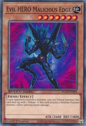Evil HERO Malicious Edge (SGX3-ENA01) - Speed Duel GX: Duelists of Shadows 1st Edition Speed Duel GX: Duelists of Shadows Yugioh Single  Squirtle Squad Card Shop.