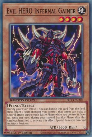 Evil HERO Infernal Gainer (SGX3-ENA07) - Speed Duel GX: Duelists of Shadows 1st Edition Speed Duel GX: Duelists of Shadows Yugioh Single  Squirtle Squad Card Shop.