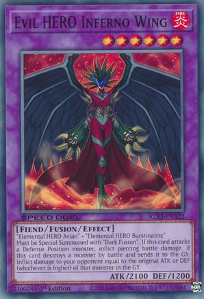 Evil HERO Inferno Wing (SGX3-ENA22) - Speed Duel GX: Duelists of Shadows 1st Edition Speed Duel GX: Duelists of Shadows Yugioh Single  Squirtle Squad Card Shop.