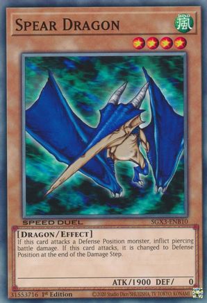 Spear Dragon (SGX3-ENB10) - Speed Duel GX: Duelists of Shadows 1st Edition Speed Duel GX: Duelists of Shadows Yugioh Single  Squirtle Squad Card Shop.