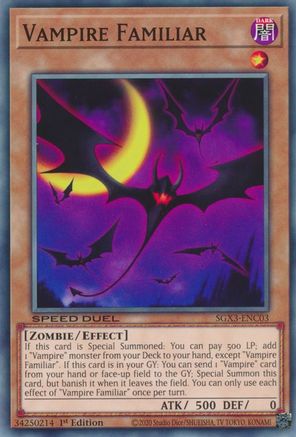 Vampire Familiar (SGX3-ENC03) - Speed Duel GX: Duelists of Shadows 1st Edition Speed Duel GX: Duelists of Shadows Yugioh Single  Squirtle Squad Card Shop.
