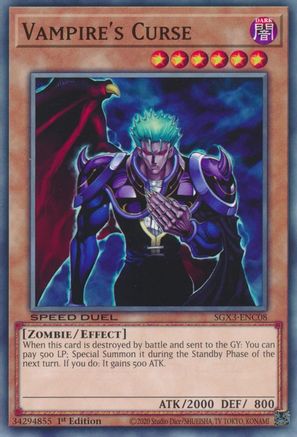 Vampire's Curse (SGX3-ENC08) - Speed Duel GX: Duelists of Shadows 1st Edition Speed Duel GX: Duelists of Shadows Yugioh Single  Squirtle Squad Card Shop.