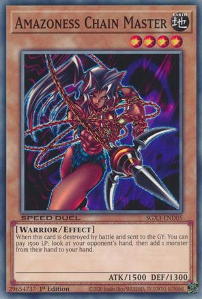 Amazoness Chain Master (SGX3-END05) - Speed Duel GX: Duelists of Shadows 1st Edition Speed Duel GX: Duelists of Shadows Yugioh Single  Squirtle Squad Card Shop.