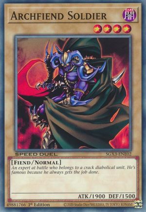 Archfiend Soldier (SGX3-ENE02) - Speed Duel GX: Duelists of Shadows 1st Edition Speed Duel GX: Duelists of Shadows Yugioh Single  Squirtle Squad Card Shop.