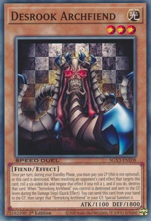 Desrook Archfiend (SGX3-ENE08) - Speed Duel GX: Duelists of Shadows 1st Edition Speed Duel GX: Duelists of Shadows Yugioh Single  Squirtle Squad Card Shop.