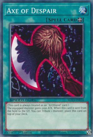 Axe of Despair (SGX3-ENE16) - Speed Duel GX: Duelists of Shadows 1st Edition Speed Duel GX: Duelists of Shadows Yugioh Single  Squirtle Squad Card Shop.