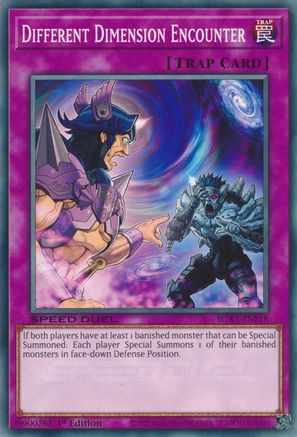 Different Dimension Encounter (SGX3-ENF18) - Speed Duel GX: Duelists of Shadows 1st Edition Speed Duel GX: Duelists of Shadows Yugioh Single  Squirtle Squad Card Shop.