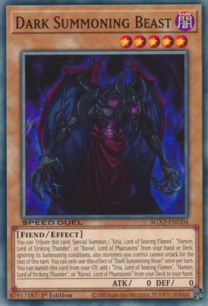 Dark Summoning Beast (SGX3-ENG04) - Speed Duel GX: Duelists of Shadows 1st Edition Speed Duel GX: Duelists of Shadows Yugioh Single  Squirtle Squad Card Shop.