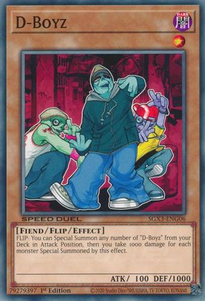 D-Boyz (SGX3-ENG06) - Speed Duel GX: Duelists of Shadows 1st Edition Speed Duel GX: Duelists of Shadows Yugioh Single  Squirtle Squad Card Shop.