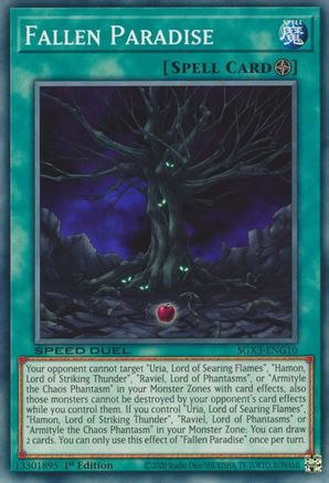 Fallen Paradise (SGX3-ENG10) - Speed Duel GX: Duelists of Shadows 1st Edition Speed Duel GX: Duelists of Shadows Yugioh Single  Squirtle Squad Card Shop.