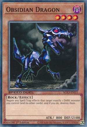 Obsidian Dragon (SGX3-ENI11) - Speed Duel GX: Duelists of Shadows 1st Edition Speed Duel GX: Duelists of Shadows Yugioh Single  Squirtle Squad Card Shop.