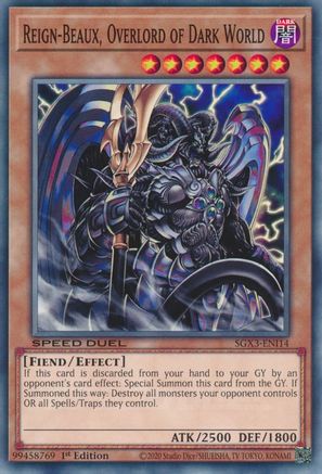 Reign-Beaux, Overlord of Dark World (SGX3-ENI14) - Speed Duel GX: Duelists of Shadows 1st Edition Speed Duel GX: Duelists of Shadows Yugioh Single  Squirtle Squad Card Shop.