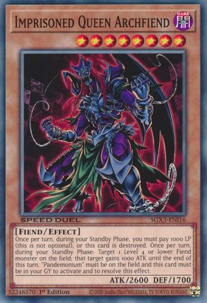 Imprisoned Queen Archfiend (SGX3-ENI16) - Speed Duel GX: Duelists of Shadows 1st Edition Speed Duel GX: Duelists of Shadows Yugioh Single  Squirtle Squad Card Shop.