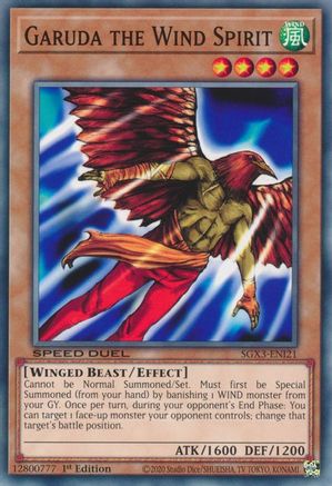 Garuda the Wind Spirit (SGX3-ENI21) - Speed Duel GX: Duelists of Shadows 1st Edition Speed Duel GX: Duelists of Shadows Yugioh Single  Squirtle Squad Card Shop.