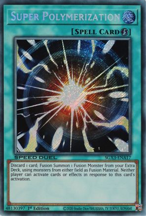 Super Polymerization (Secret Rare) (SGX3-ENA17) - Speed Duel GX: Duelists of Shadows 1st Edition Speed Duel GX: Duelists of Shadows Yugioh Single  Squirtle Squad Card Shop.