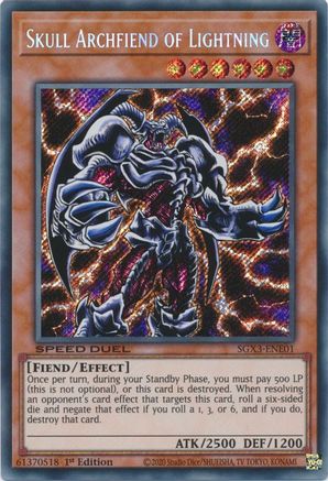 Skull Archfiend of Lightning (Secret Rare) (SGX3-ENE01) - Speed Duel GX: Duelists of Shadows 1st Edition Speed Duel GX: Duelists of Shadows Yugioh Single  Squirtle Squad Card Shop.
