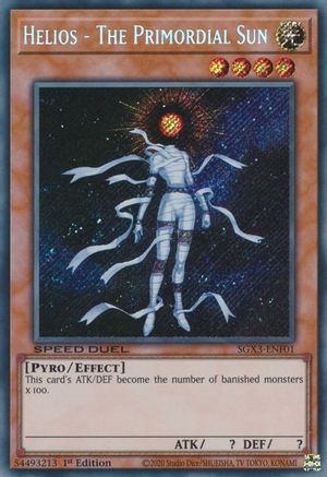 Helios - The Primordial Sun (Secret Rare) (SGX3-ENF01) - Speed Duel GX: Duelists of Shadows 1st Edition Speed Duel GX: Duelists of Shadows Yugioh Single  Squirtle Squad Card Shop.