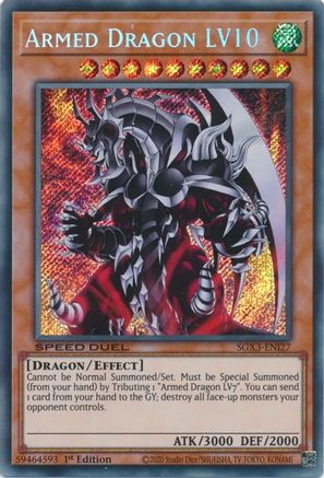 Armed Dragon LV10 (Secret Rare) (SGX3-ENI27) - Speed Duel GX: Duelists of Shadows 1st Edition Speed Duel GX: Duelists of Shadows Yugioh Single  Squirtle Squad Card Shop.