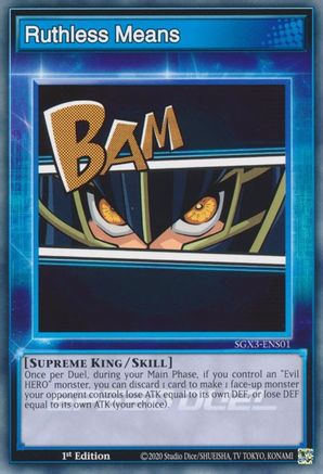 Ruthless Means (SGX3-ENS01) - Speed Duel GX: Duelists of Shadows 1st Edition Speed Duel GX: Duelists of Shadows Yugioh Single  Squirtle Squad Card Shop.