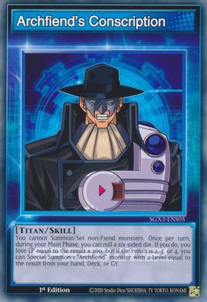 Archfiend's Conscription (SGX3-ENS05) - Speed Duel GX: Duelists of Shadows 1st Edition Speed Duel GX: Duelists of Shadows Yugioh Single  Squirtle Squad Card Shop.