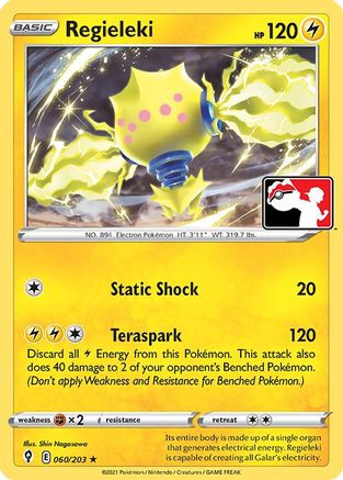 Regieleki - 060/203/203  Prize Pack Series Cards - Rare Prize Pack Series Cards Pokemon Single  Squirtle Squad Card Shop.
