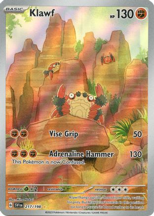 Klawf 217/198  - Holofoil SV01 Scarlet & Violet Base Set - Illustration Rare SV01: Scarlet & Violet Base Set Pokemon Single  Squirtle Squad Card Shop.