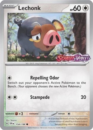 Lechonk (Store Promo) 154/198  - Reverse Holofoil Miscellaneous Cards & Products - Promo Miscellaneous Cards & Products Pokemon Single  Squirtle Squad Card Shop.