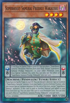 Superheavy Samurai Prodigy Wakaushi (CYAC-EN006) - Cyberstorm Access 1st Edition Cyberstorm Access Yugioh Single  Squirtle Squad Card Shop.